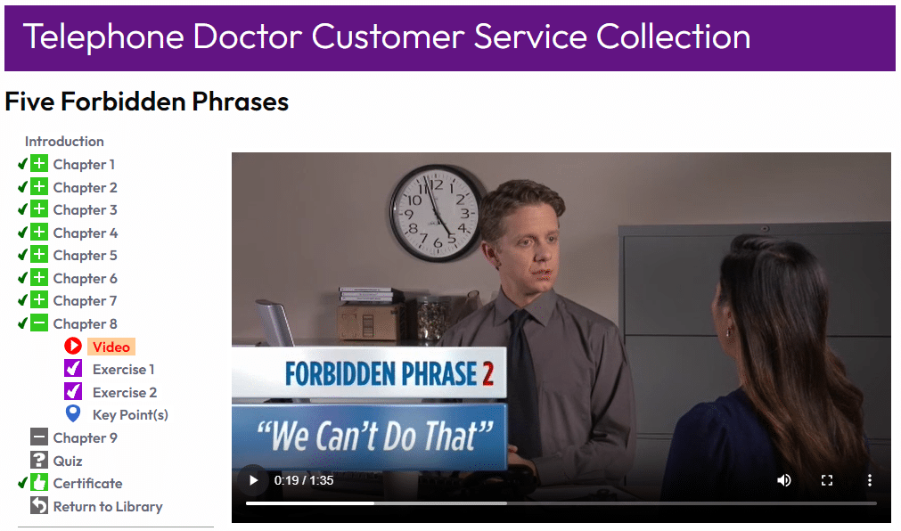 customerr service training Five Forbidden Phrases